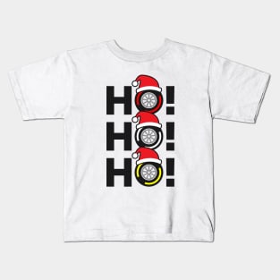 Ho! Ho! Ho! F1 Tyre Compound Christmas Hat Design Kids T-Shirt